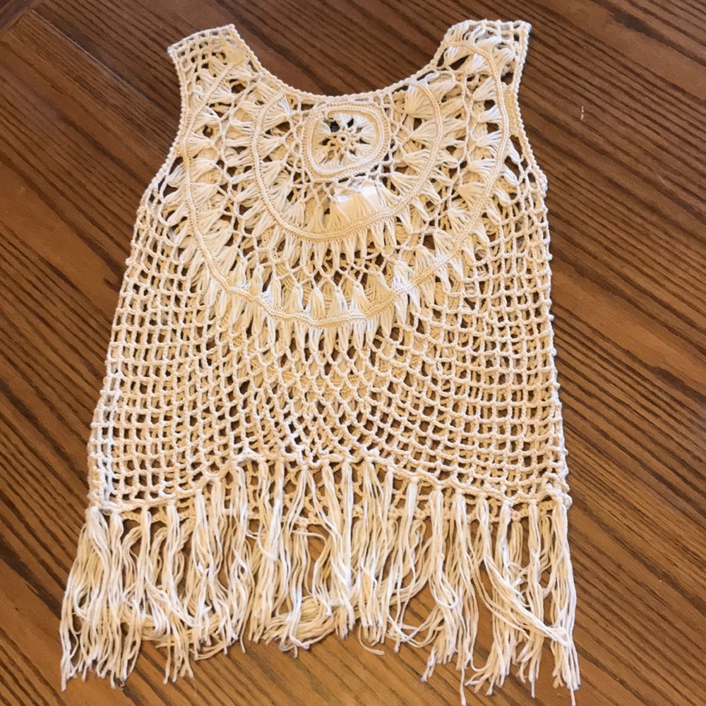 Cream Crochet Top or Coverup